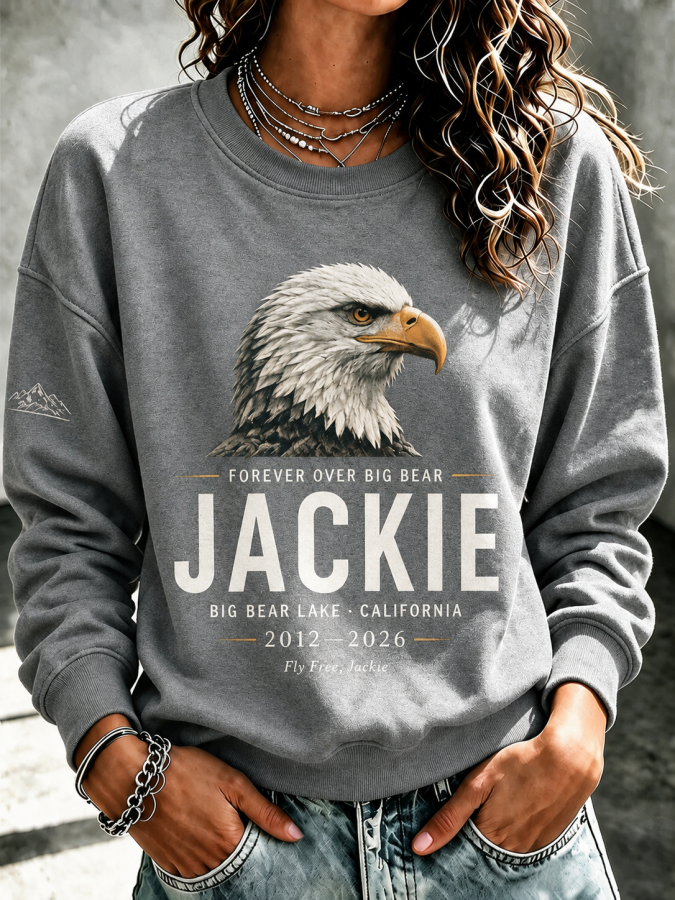 Women'S Forever Over Big Bear, Fly Free Jackie Printed Round Neck Sports Shirt
