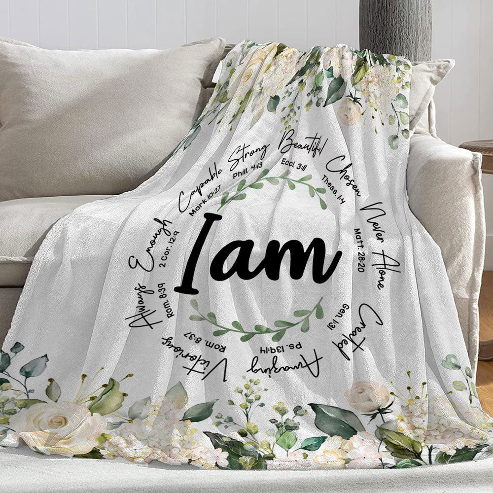 I Am Inspiration Christian Bible Verse Blanket
