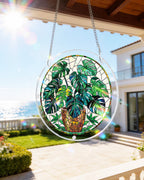 Monstera Greenery Light Suncatcher-Acrylic Window Art