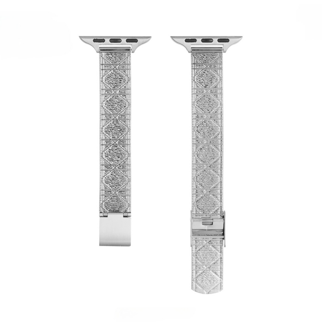 Diamond Textured Stainless Steel Watch Band for Apple Watch