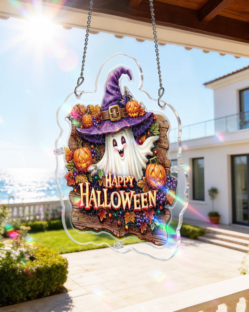 Halloween Ghost Light Suncatcher-Acrylic Window Art