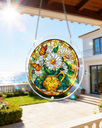 Daisy Butterfly Garden Light Suncatcher-Acrylic Window Art