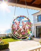 Meadow Piglets Light Suncatcher-Acrylic Window Art