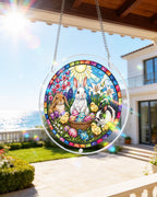 Spring Bunny Garden Light Suncatcher-Acrylic Window Art