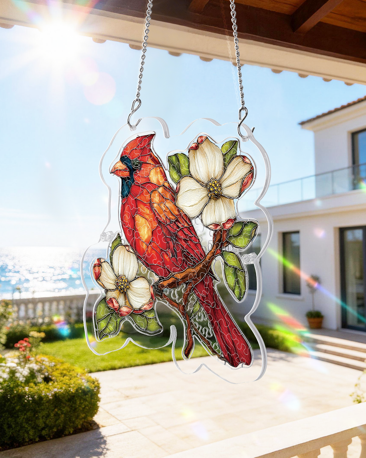 Magnolia Cardinal Light Suncatcher-Acrylic Window Art
