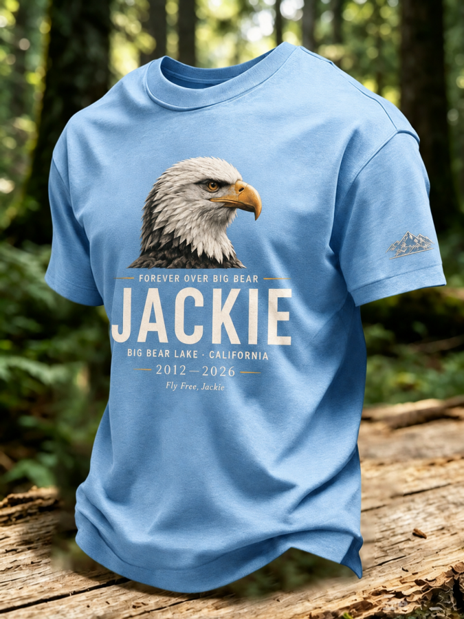 Men'S Forever Over Big Bear, Fly Free Jackie Printed Short-Sleeve T-Shirt