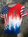 Men's American 250th Anniversary Waffle Knit Crew Neck T-Shirt
