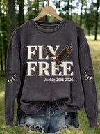 Women'S Retro Eagle Print Round Neck Sports Shirt