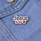 Jesus Is Lit Christian Pin