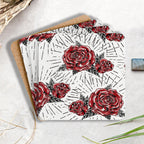 Retro Flower Christian Wooden Printed Coasters