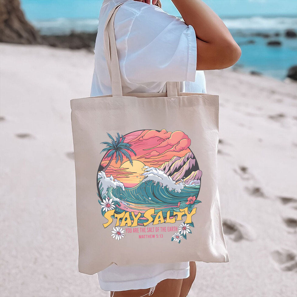 Stay Salty Christian Canvas Tote Bag