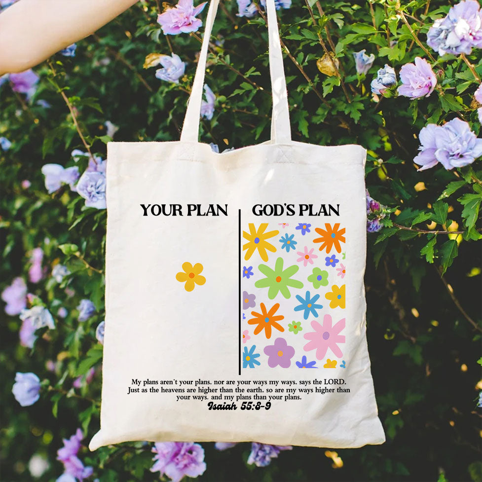 Your Plan And God's Plan Christian Canvas Tote Bag