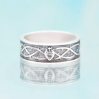 Sacred Heart of Jesus Christian Sterling Silver Band Ring