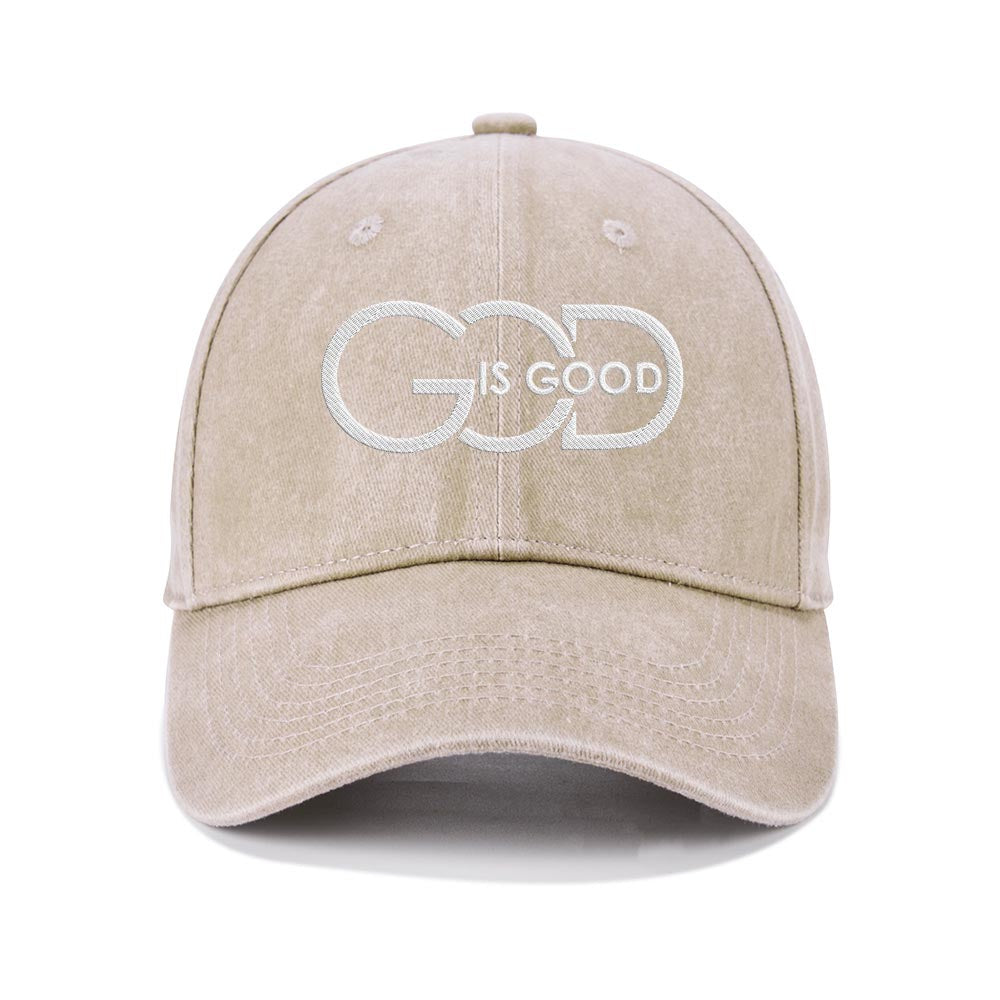God Is Good Christian Washed Hat