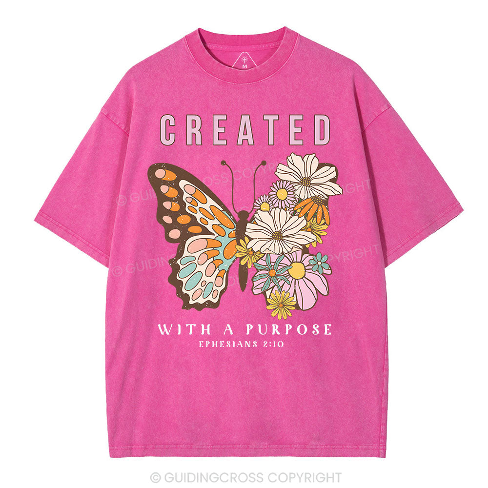 Created With A Purpose Christian Washed T-Shirt