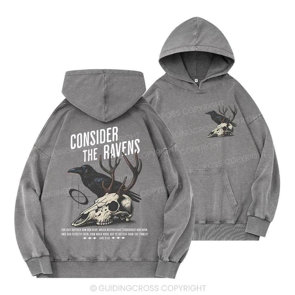 Consider The Ravens Christian Washed Hoodie