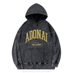 ADONAI My Lord Christian Washed Hoodie