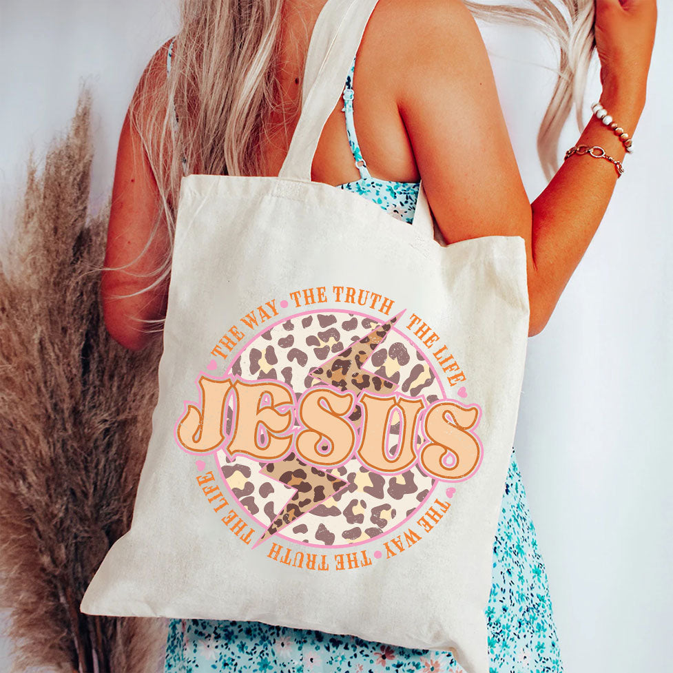 Jesus The Way The Truth Christian Canvas Tote Bag