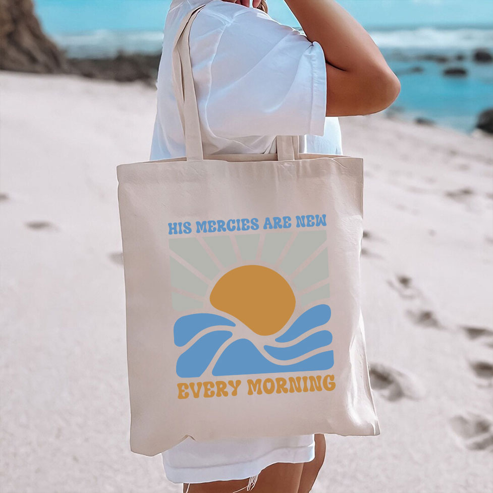 His Mercies Are New Every Morning Christian Canvas Tote Bag