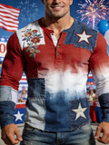 Men's American 250th Anniversary Commemorative Print Henley Shirt