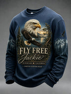 Men'S Jackie The Eagle Print Waffle Long Sleeve Top