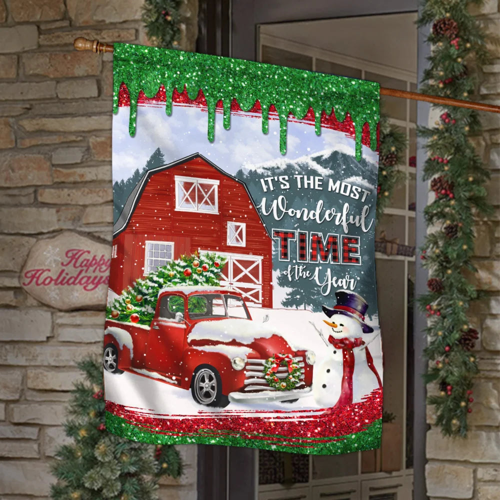 It¡¯s The Most Wonderful Time Of The Year Christmas Flag