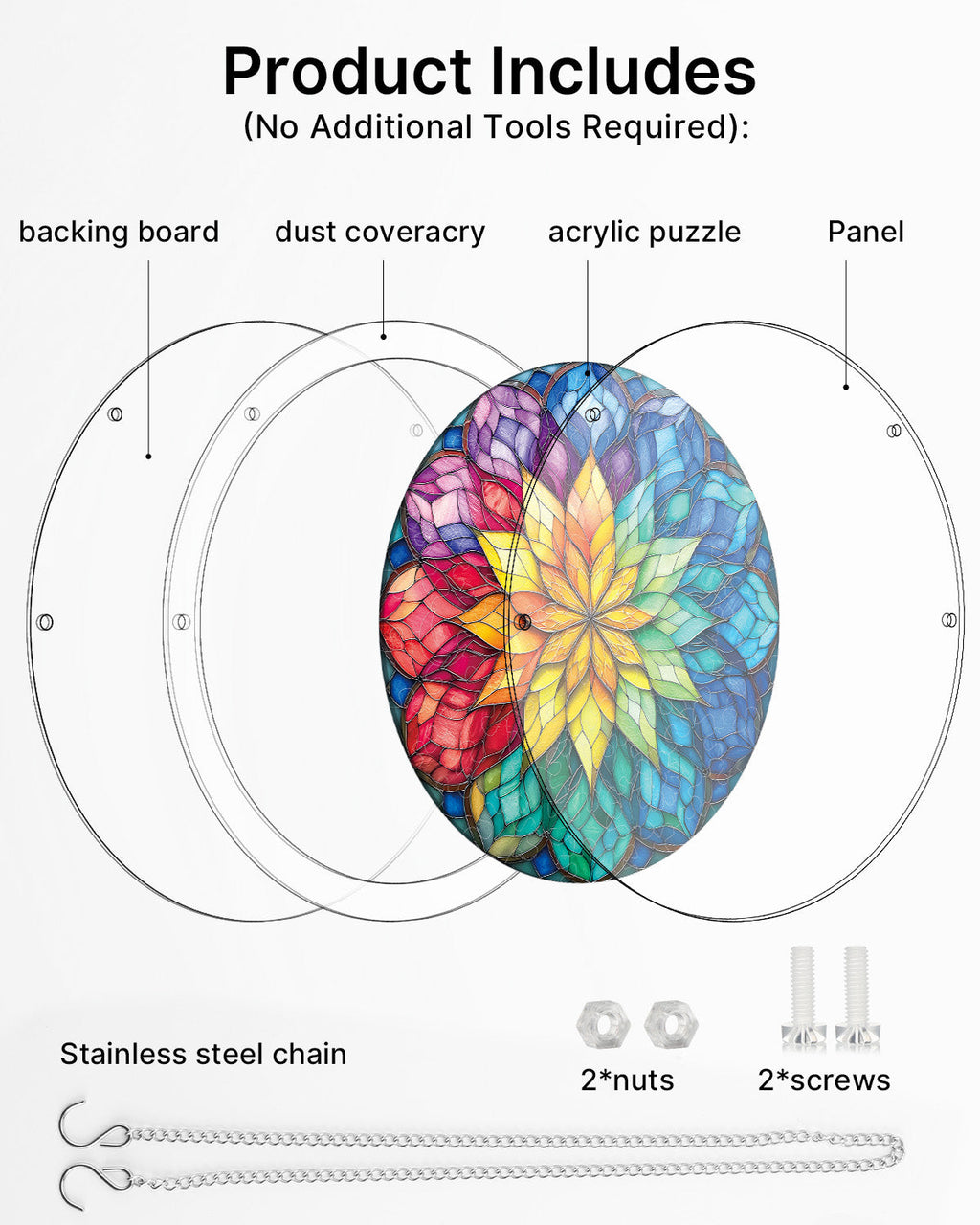 Radiant Flower Wheel Light Suncatcher-Acrylic Window Art