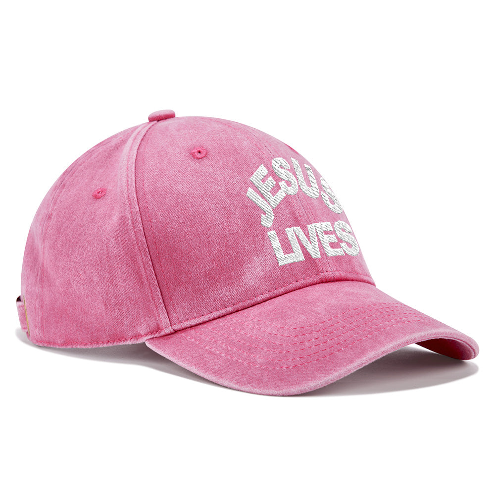 Jesus Lives Christian Washed Hat