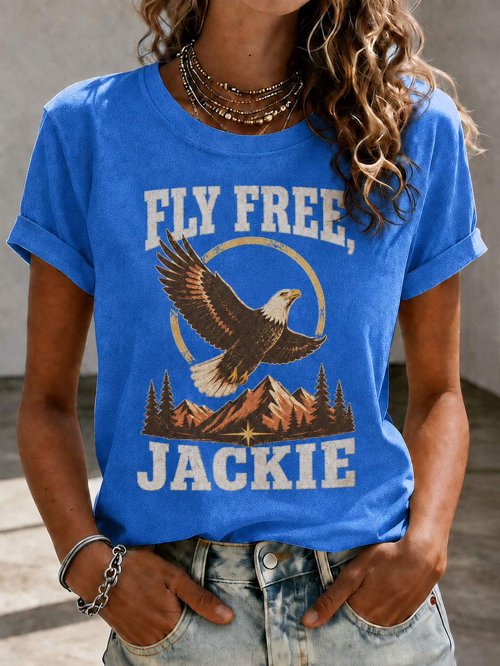 Brave The Storm Jackie Fly Free Oatmeal Graphic T Shirt