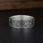 Cross in Shield Christian Sterling Silver Band Ring