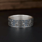 Cross in Shield Christian Sterling Silver Band Ring