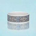 Cross in Shield Christian Sterling Silver Band Ring