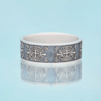 Cross in Shield Christian Sterling Silver Band Ring