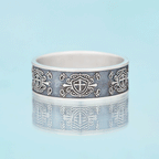 Cross in Shield Christian Sterling Silver Band Ring
