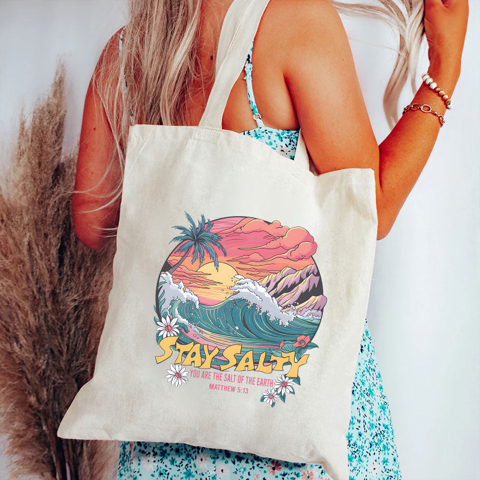 Stay Salty Christian Canvas Tote Bag