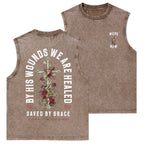 By His Wounds We Are Healed Christian Washed sleeveless Tee