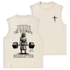 Jesus The Ultimate Deadlifter Christian Washed sleeveless Tee