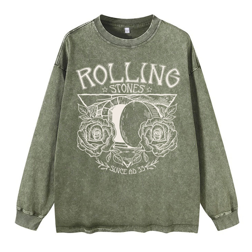 The Stone Was Rolled Away Retro Christian Washed Long Sleeve T-Shirt