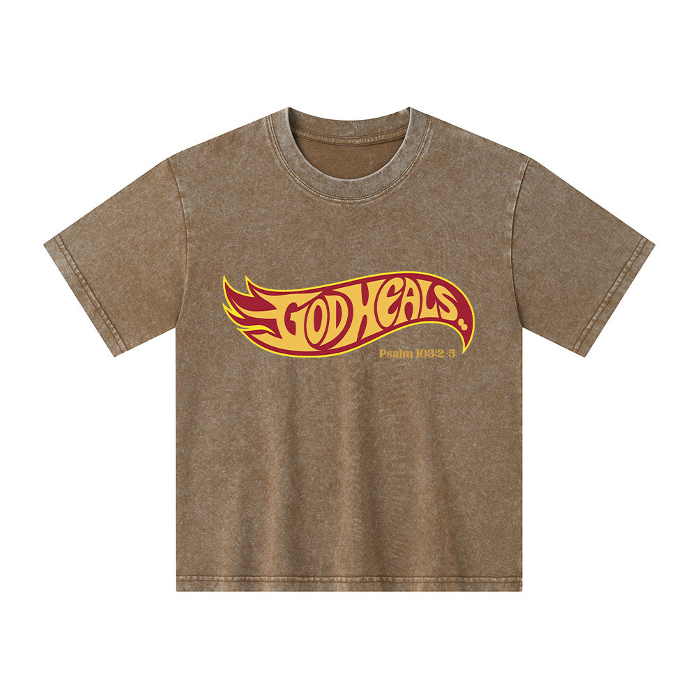 God Heals Kid Washed T-Shirt