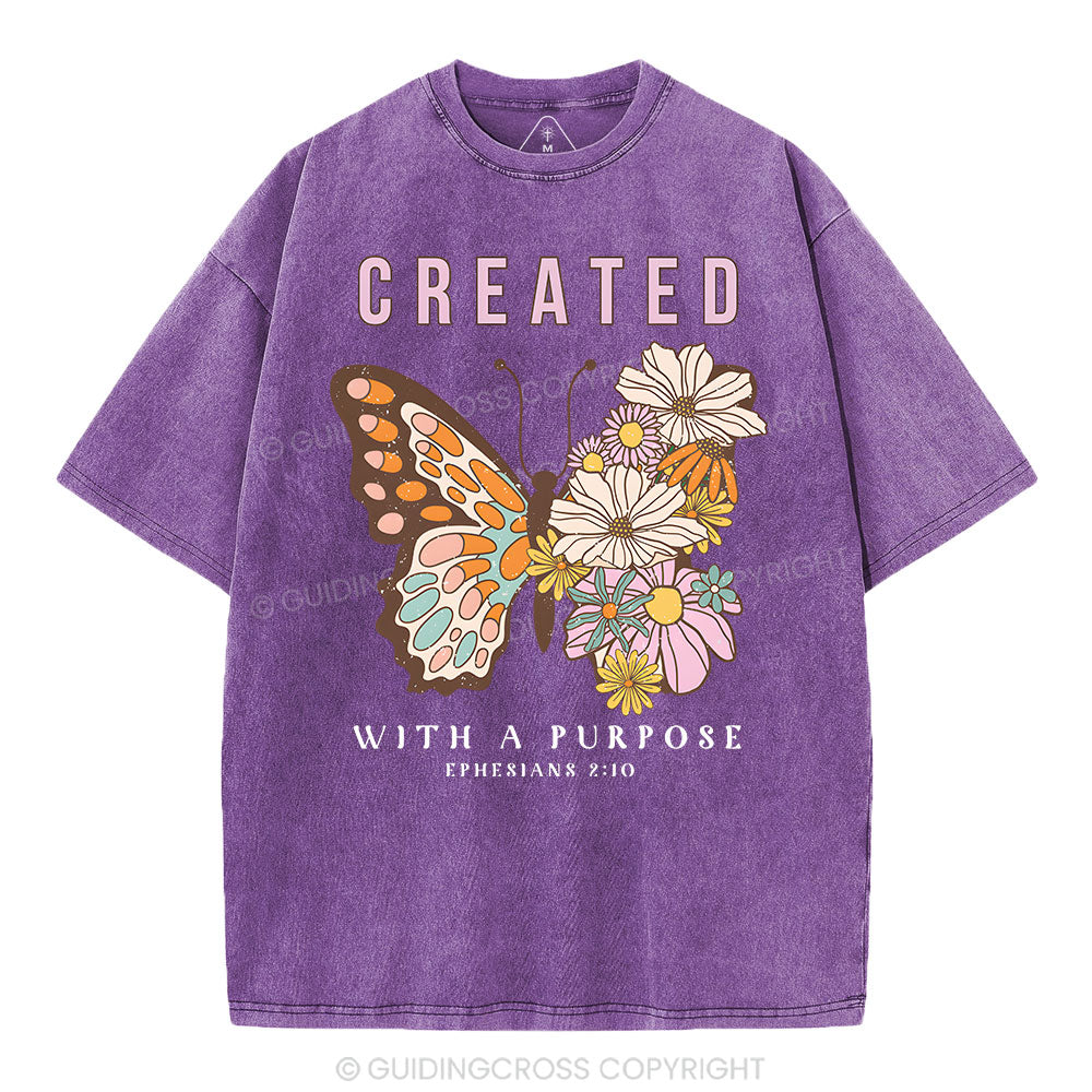 Created With A Purpose Christian Washed T-Shirt
