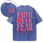 Faith Over Fear Christian Washed T-Shirt