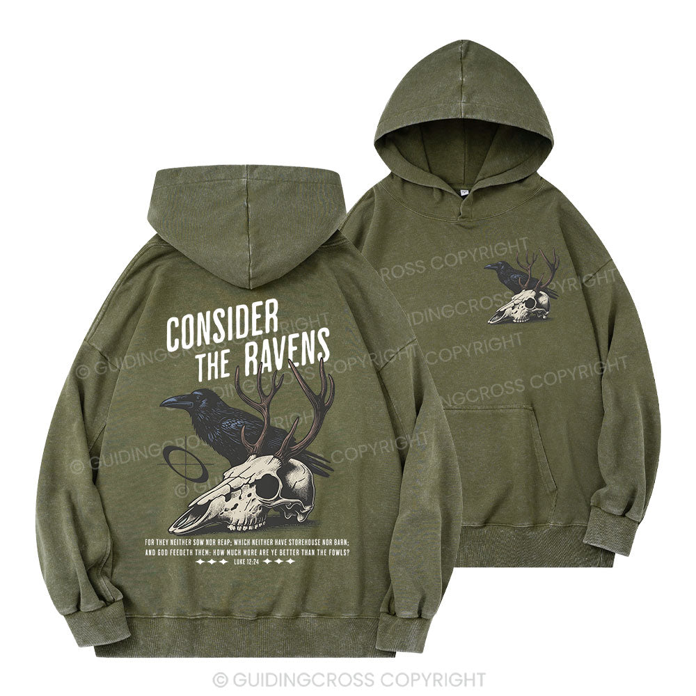 Consider The Ravens Christian Washed Hoodie