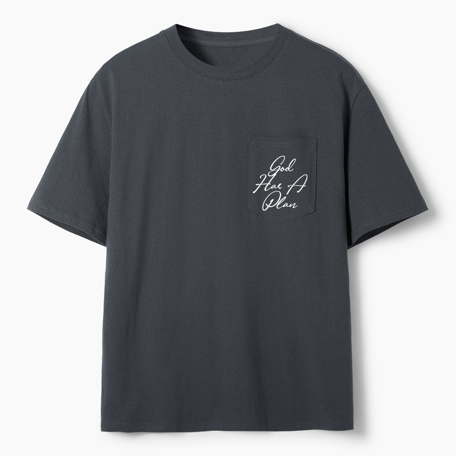 God Has A Plan Christian Unisex Pocket T-Shirt