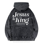 Jesus Is King Christian Washed Hoodie