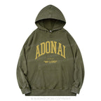 ADONAI My Lord Christian Washed Hoodie