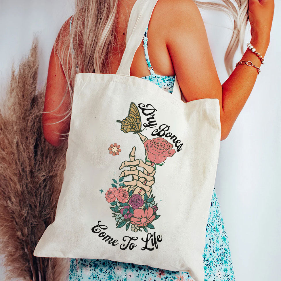 Dry Bones Come To Life Christian Canvas Tote Bag