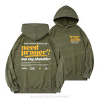 Need Prayer Tap My Shoulder Christian Washed Hoodie
