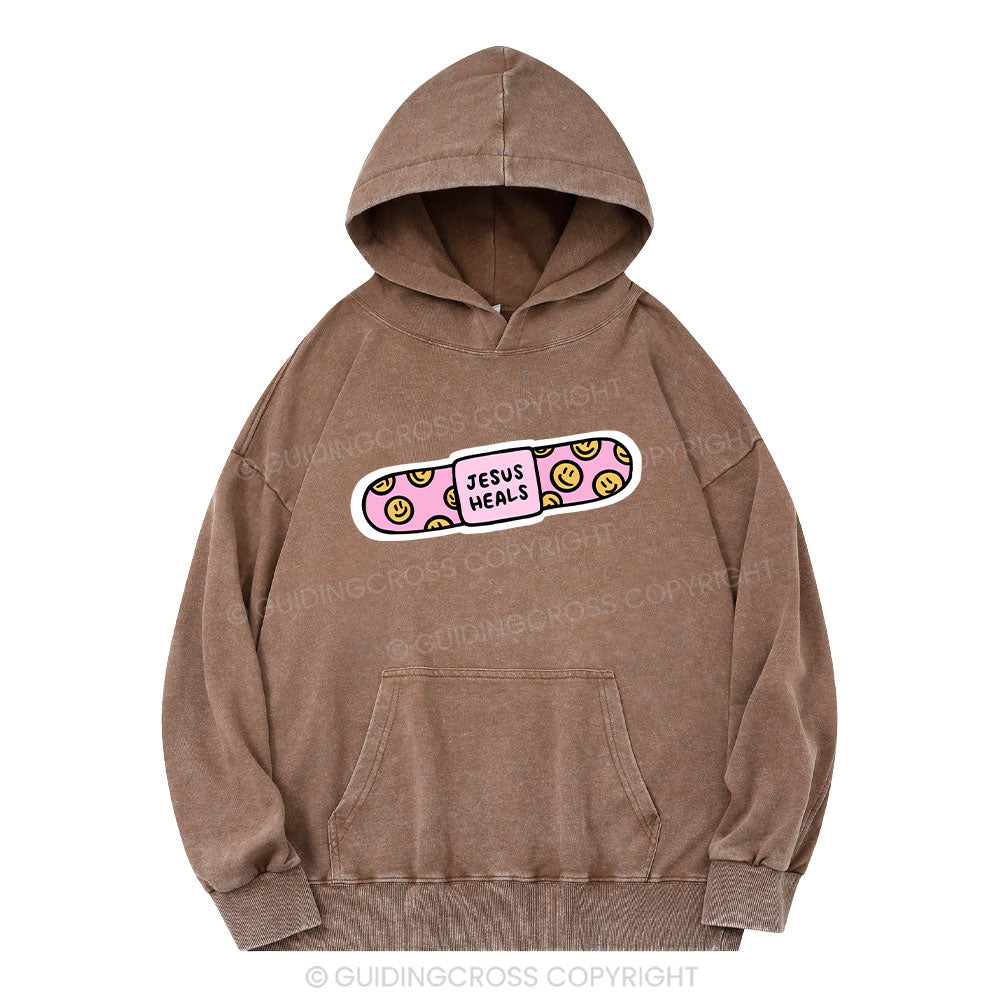 Jesus Heals Christian Washed Hoodie