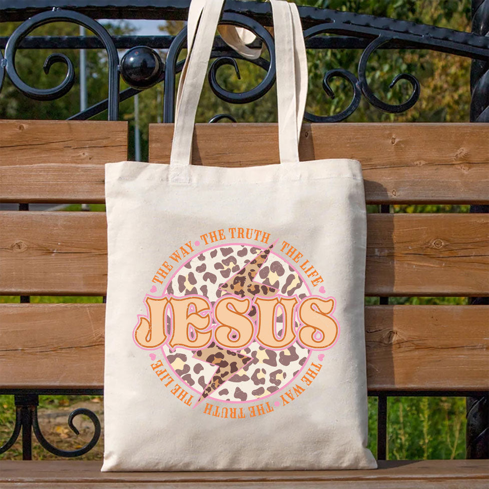 Jesus The Way The Truth Christian Canvas Tote Bag