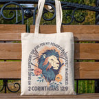 My Grace Is Sufficient Christian Canvas Tote Bag